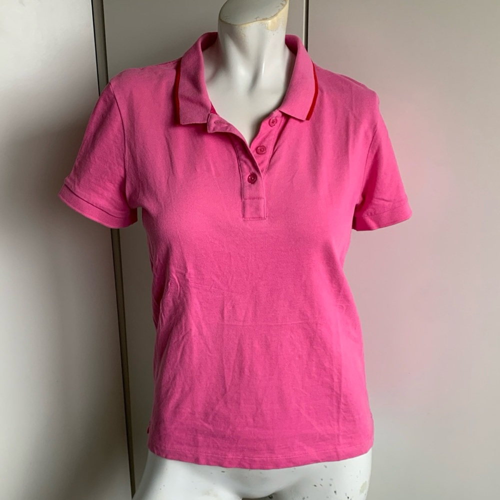 Kate Spade live colorfully size Medium pink short sleeve polo shirt